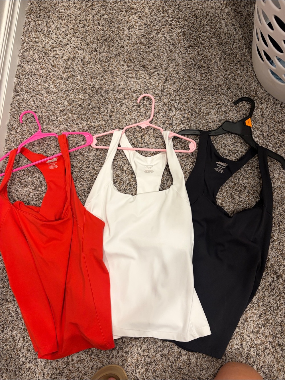 Avia Red & White & black  Racerback Athletic Tank Tops with built in bra